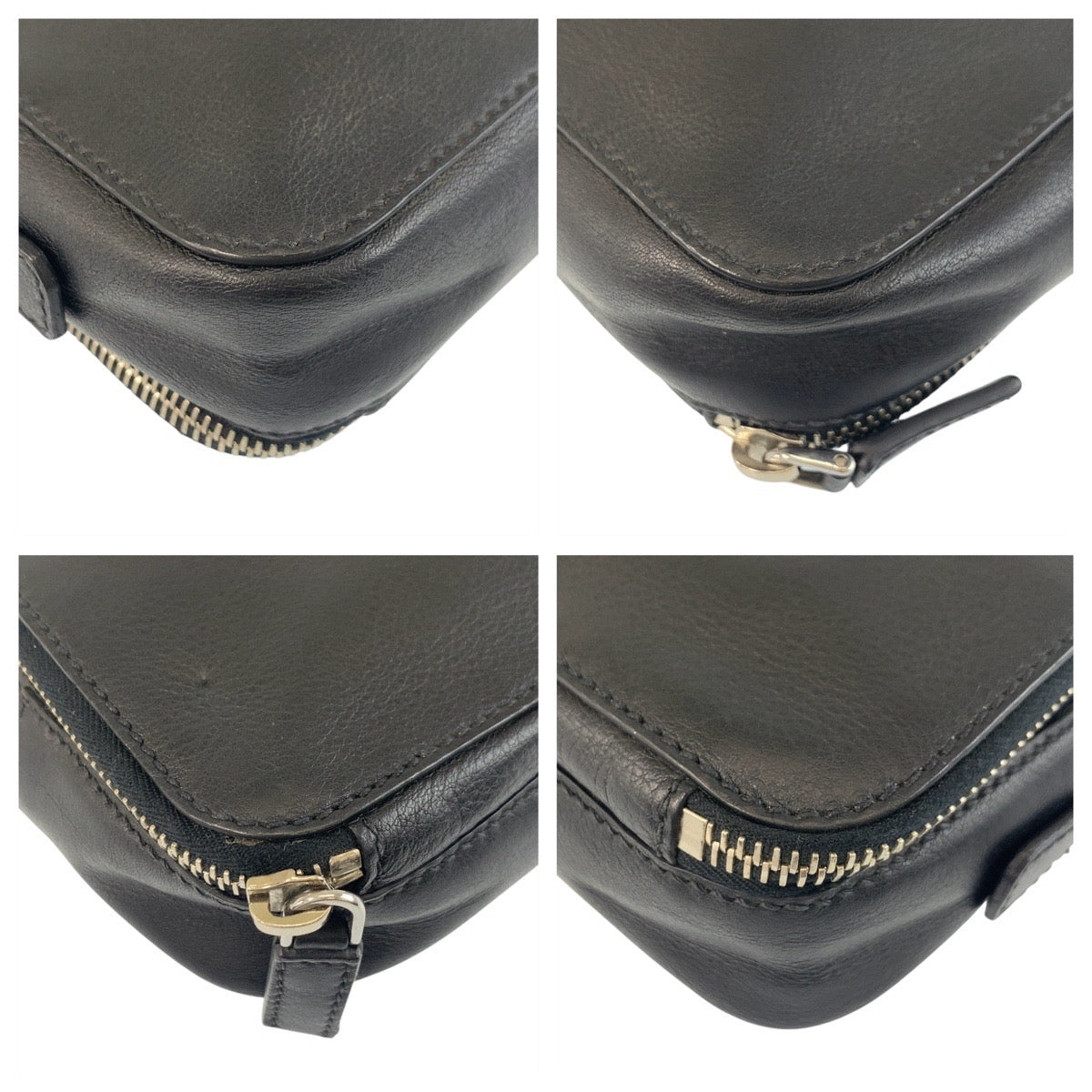 Prada Triangle Logo Plate Leather Clutch Bag