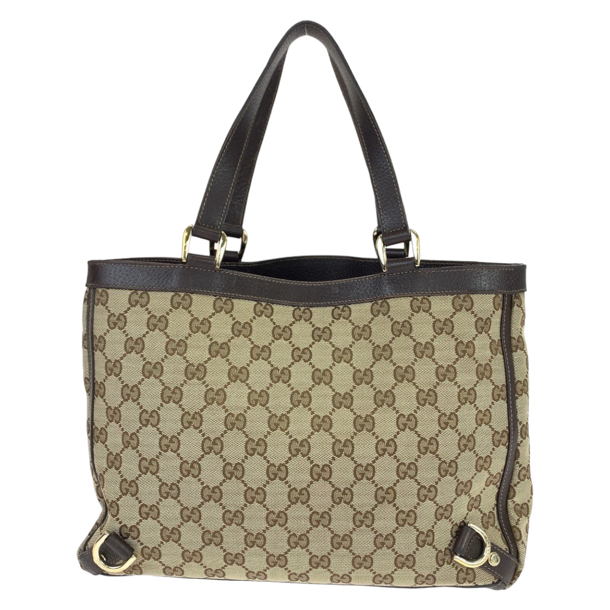 GUCCI Tote Bag 170004 GG canvas, leather Beige Brown Gold Metal Tote Bag Shoulder Bag Abbey Women