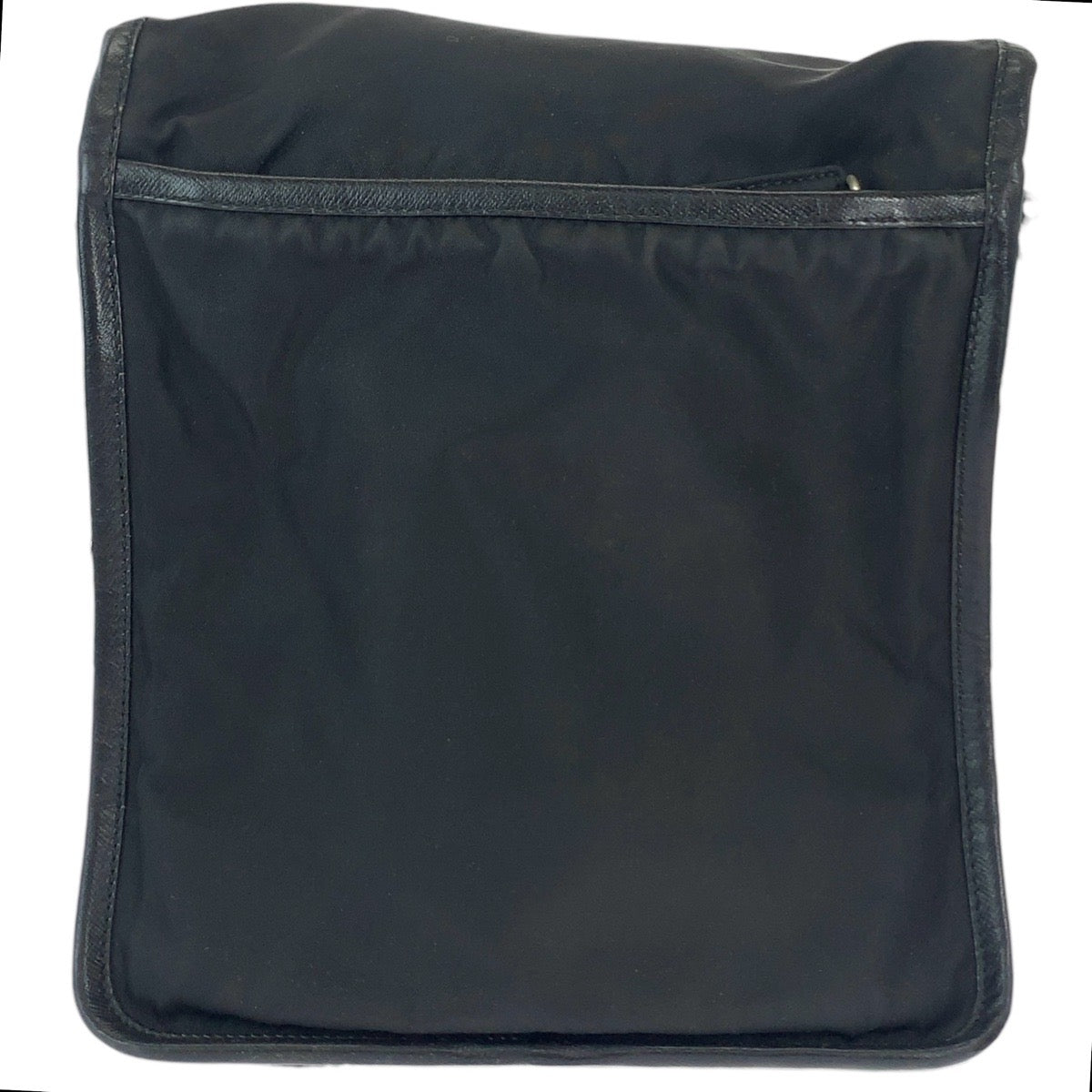 PRADA Shoulder Bag Nylon Black SilverMetal Shoulder Bag pochette Test Triangle With logo Women