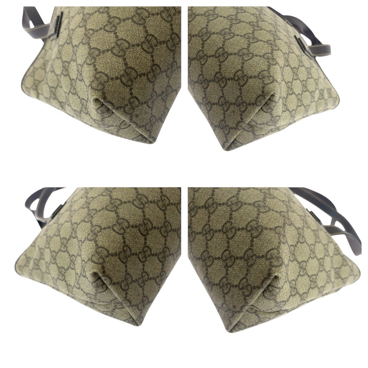 GUCCI Tote Bag 211138 GG Supreme canvas, leather Brown Silver Metal Tote Bag handbag Women