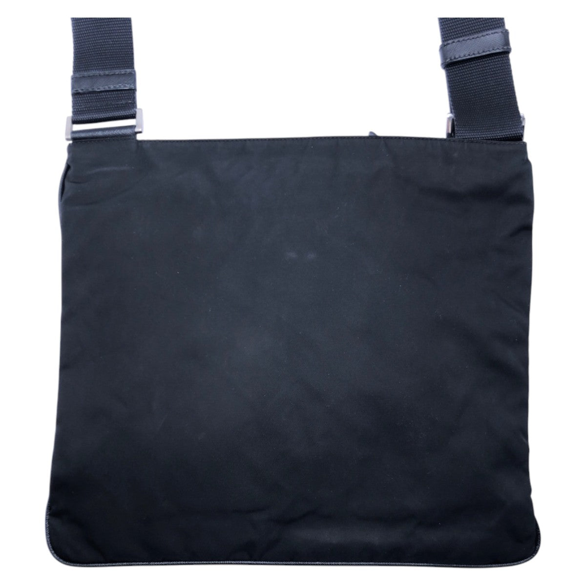 PRADA Shoulder Bag Nylon Black Silver Metal Shoulder Bag pochette Test Triangle With logo Women