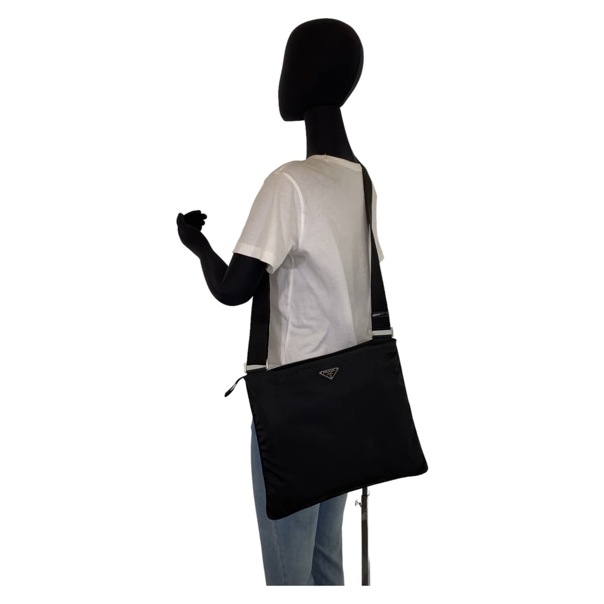 PRADA Shoulder Bag Nylon black Shoulder Bag Sacoche Test Triangle With logo Women