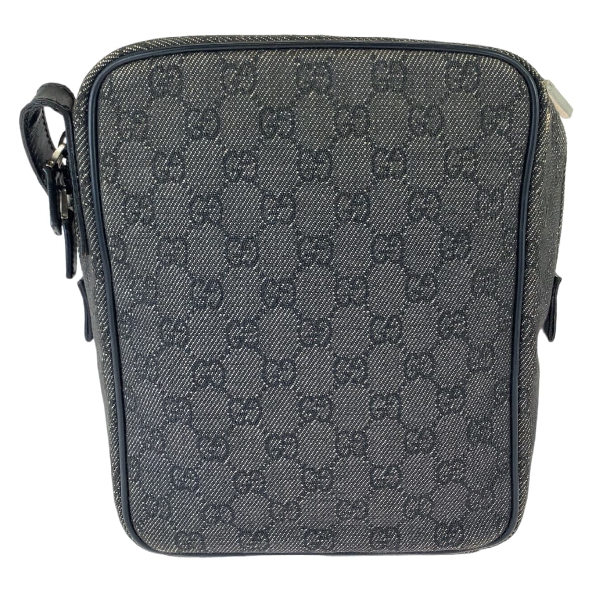 GUCCI Shoulder Bag 3136 GG canvas Grey Black SilverMetal Shoulder Bag pochette Women