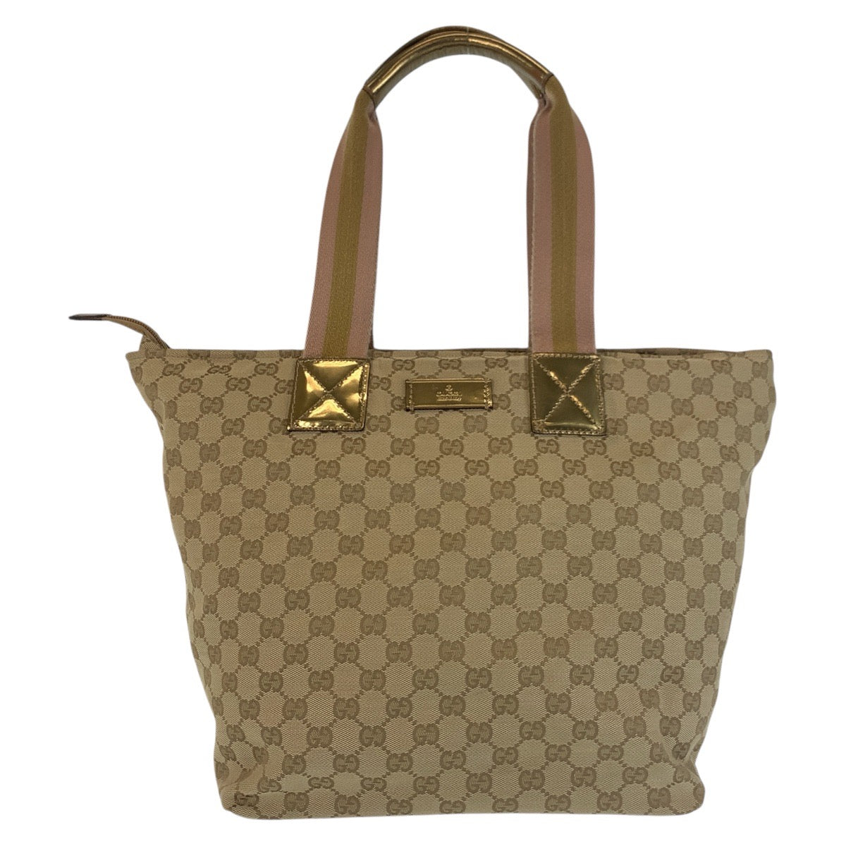 GUCCI Tote Bag 131231 GG canvas Beige Gold GoldMetal Tote Bag Shoulder Bag Women