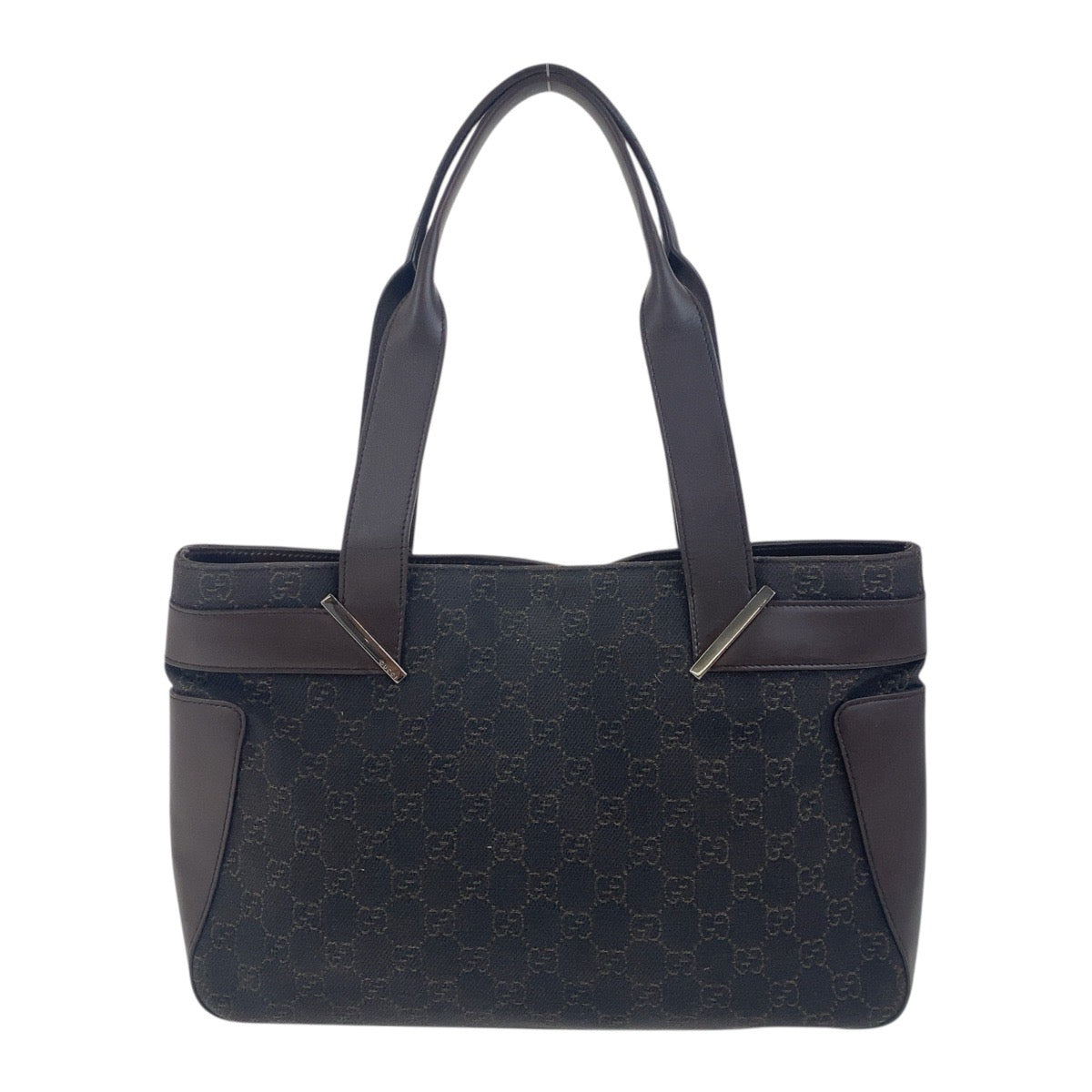 GUCCI Tote Bag 73983 GG canvas Brown Silver Metal Tote Bag Shoulder Bag Women
