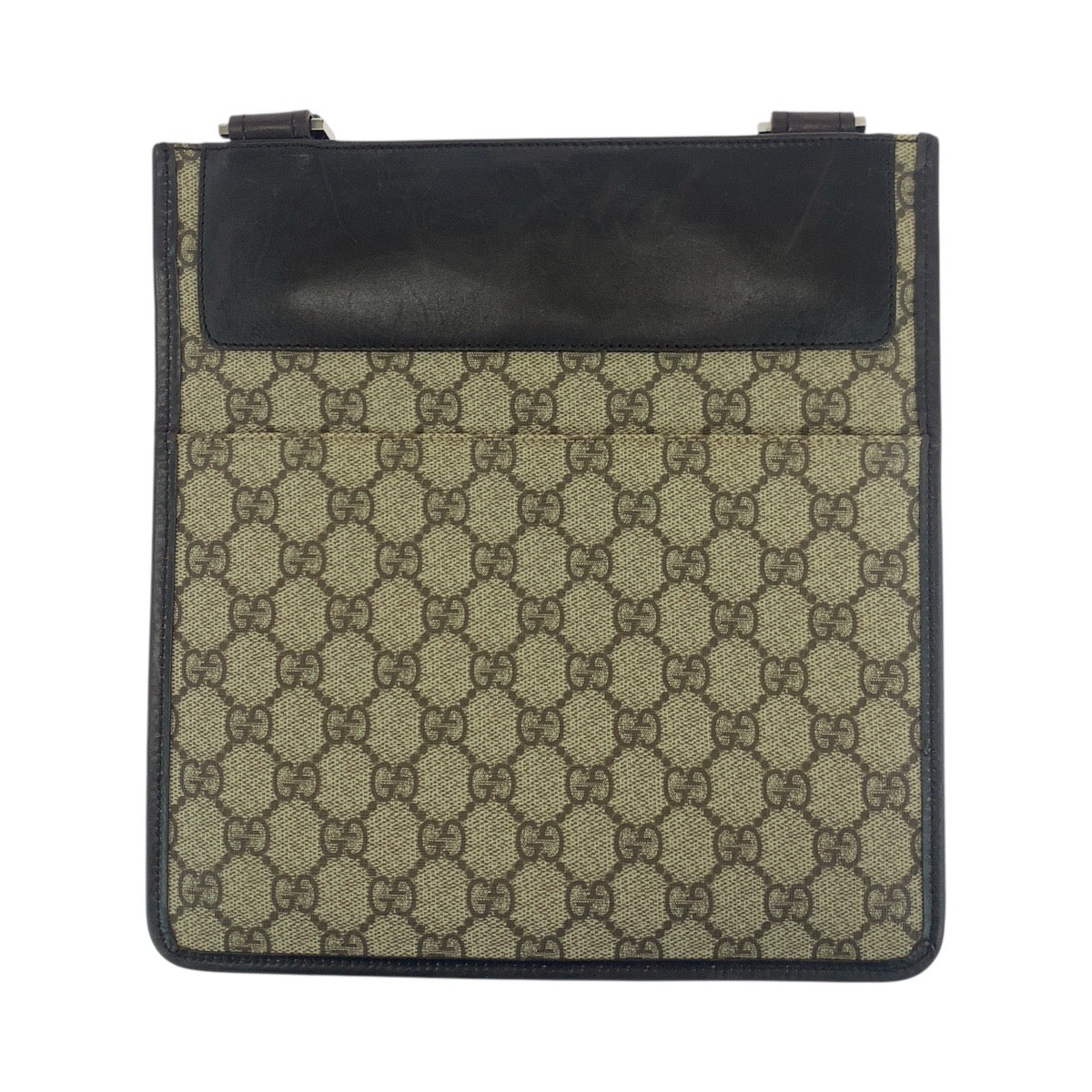 GUCCI Shoulder Bag 27639 GG Supreme canvas, leather Brown Silver Metal Shoulder Bag pochette Women
