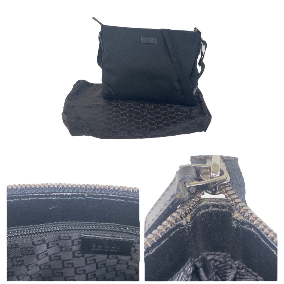 GUCCI Shoulder Bag 110054 Nylon, Leather black Crossbody Shoulder Bag Messenger Bag mens