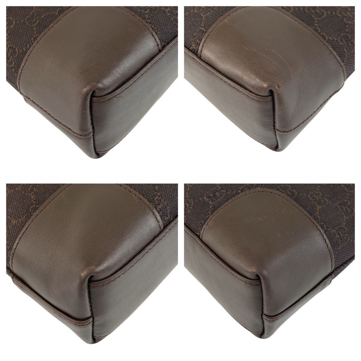 GUCCI Shoulder Bag 143745 GG canvas Brown Silver Metal