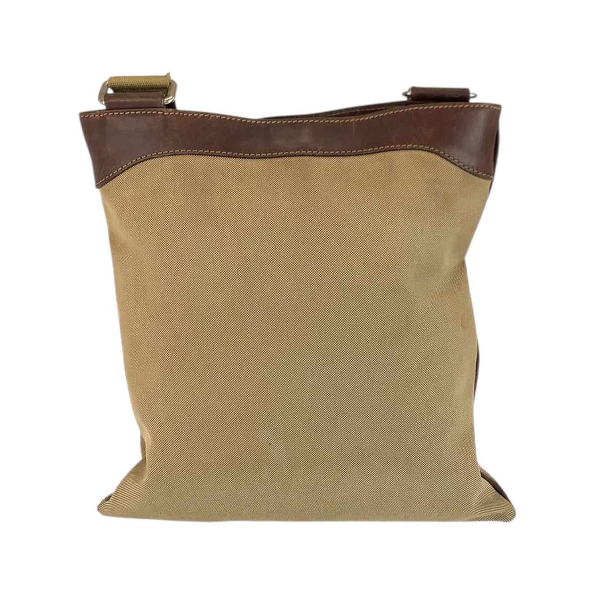 PRADA Shoulder Bag Canvas, Leather Beige Brown SilverMetal Shoulder Bag Messenger bag Logo jacquard Women