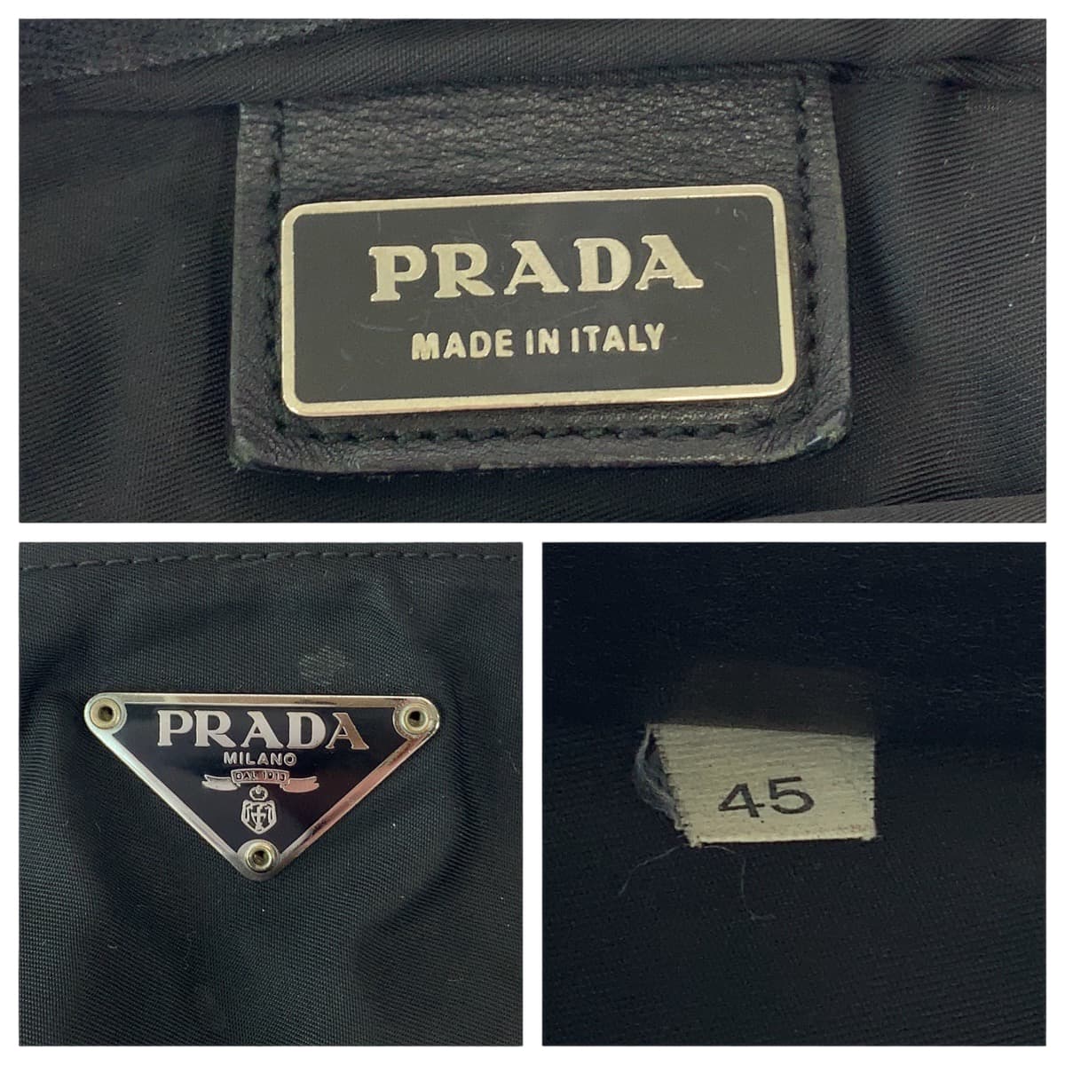 Prada Tessuto Triangle Logo Plate Nylon Shoulder Bag