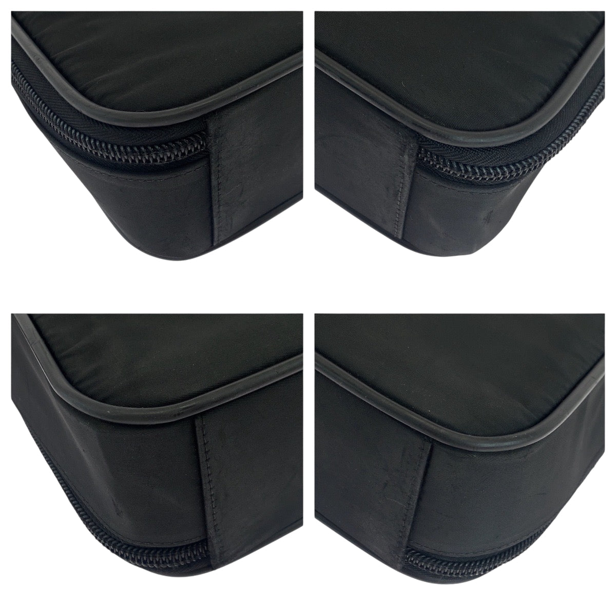 PRADA Shoulder Bag Nylon Black SilverMetal Test Triangle With logo