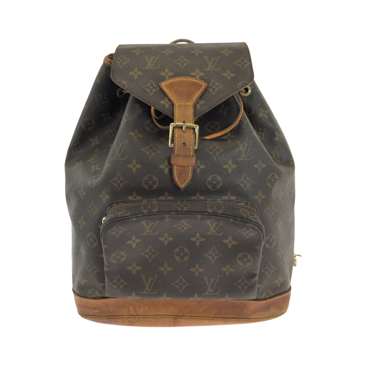 LOUIS VUITTON Backpack PVC Brown Gold Metal Monogram MontsourisGM