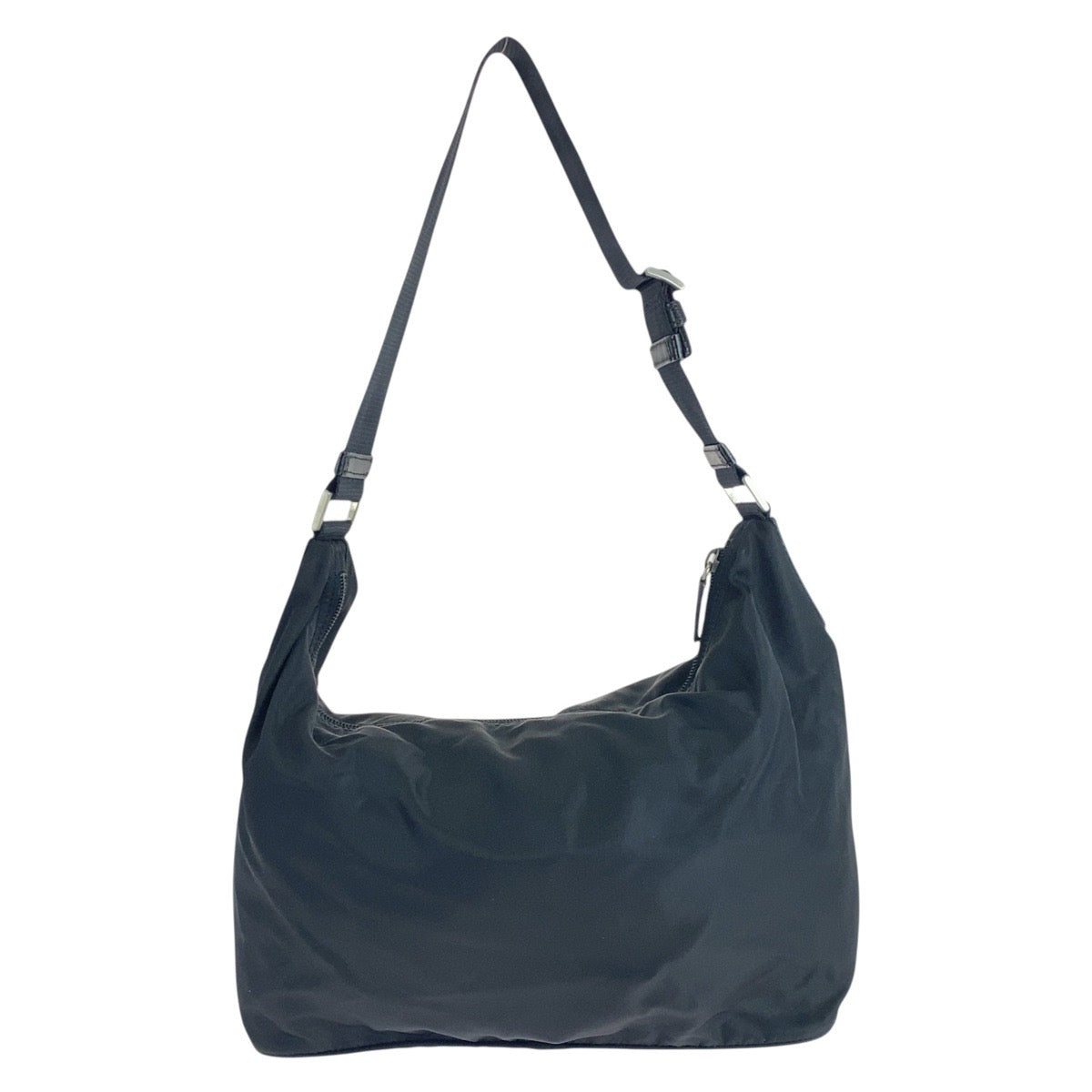 PRADA Shoulder Bag Nylon Black SilverMetal Test Triangle With logo Women