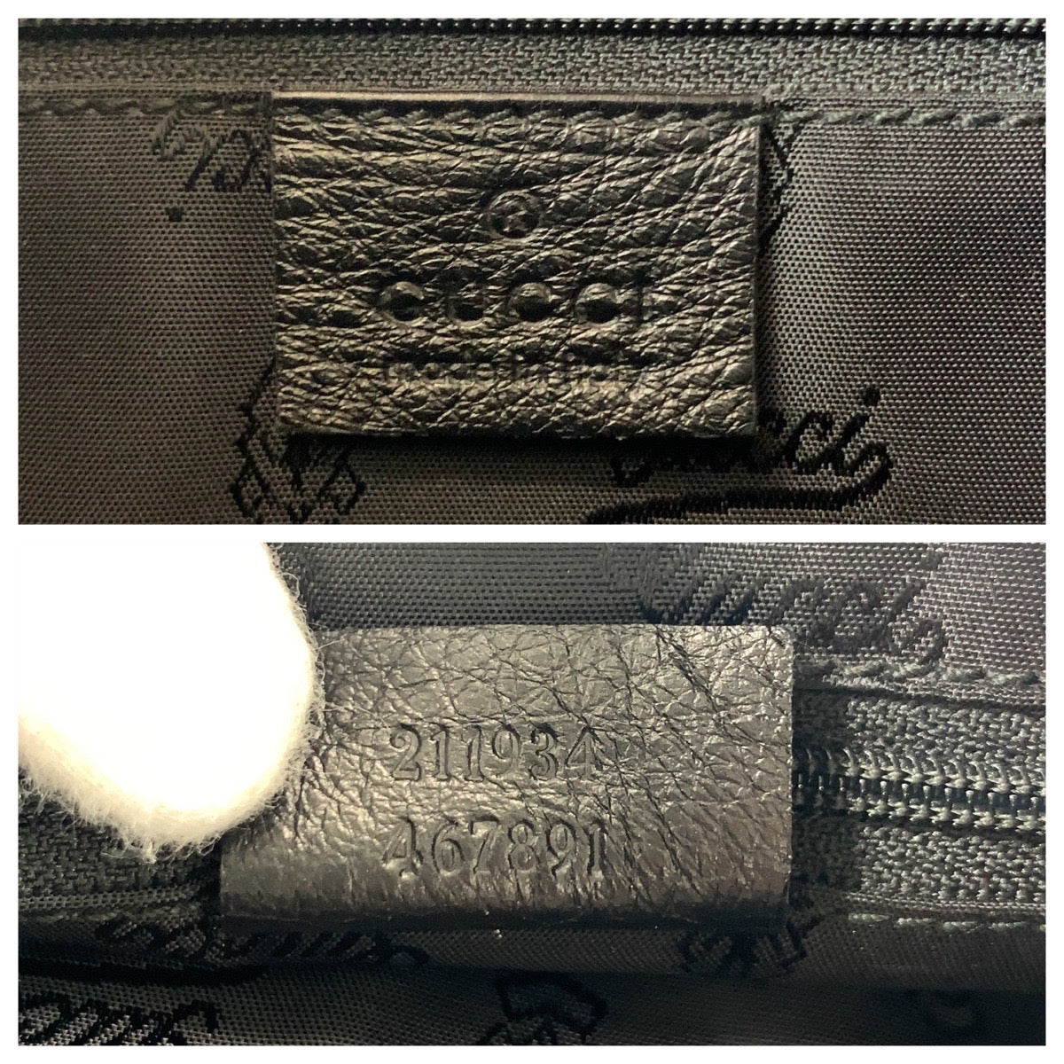 GUCCI Shoulder Bag 211934 leather black Guccisima