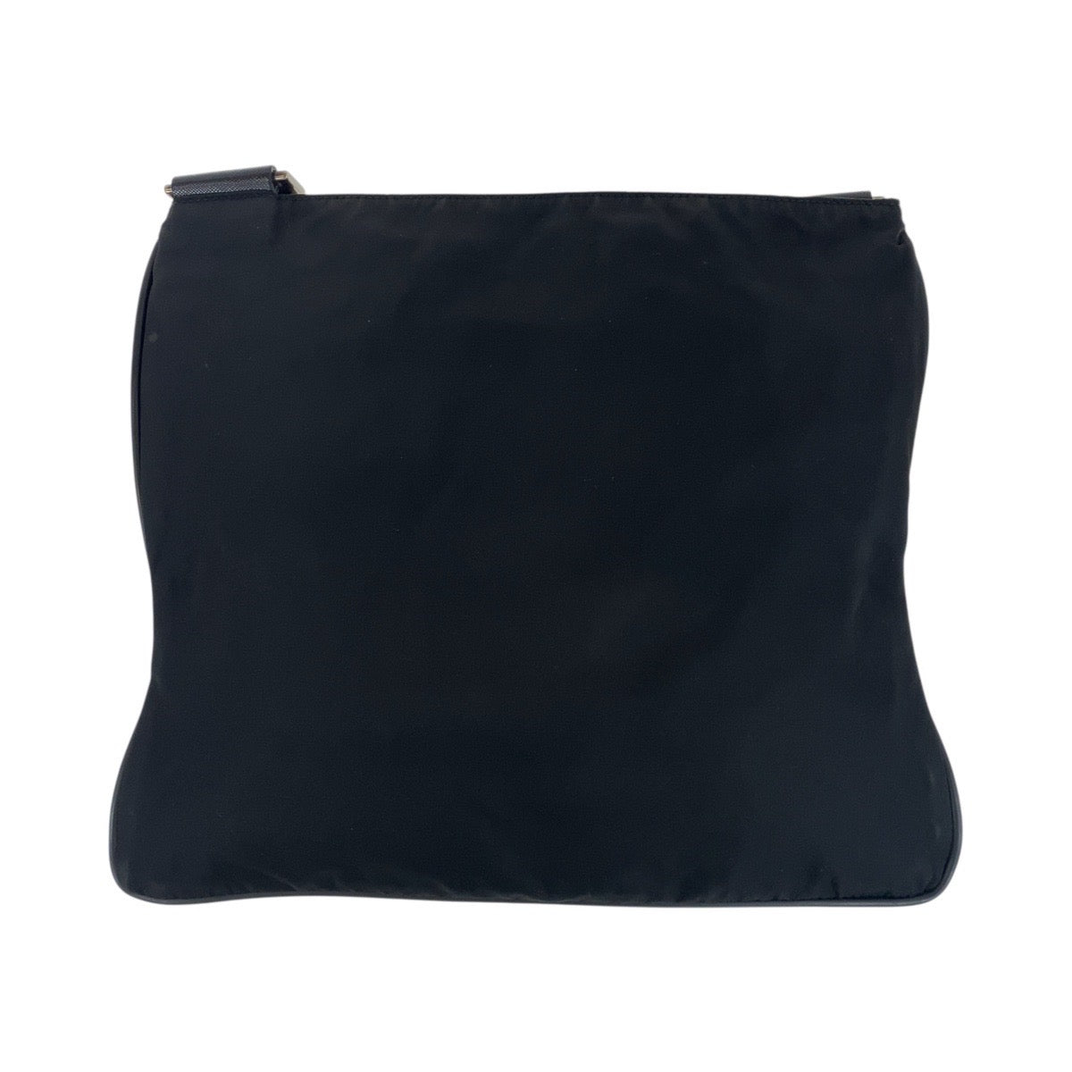 PRADA Shoulder Bag Nylon, Leather Black SilverMetal Shoulder Bag pochette Testo Saffiano Triangle With logo Women