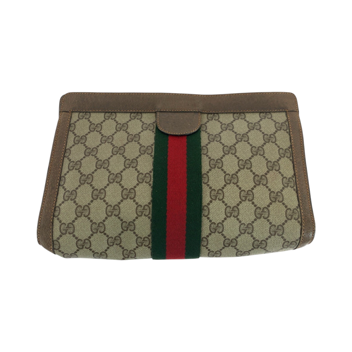 GUCCI Clutch bag 89 01 002 GG Supreme Canvas Beige Brown Red Green Clutch bag business bag Old Gucci Shelly Line Women