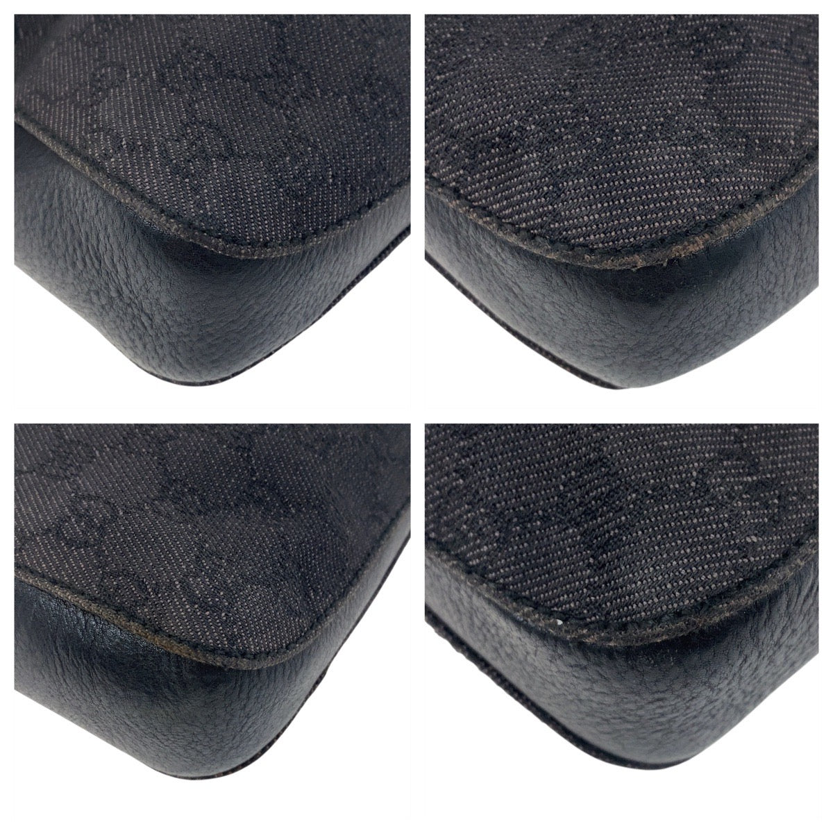 GUCCI Shoulder Bag 101975 GG canvas Black black Horsebit