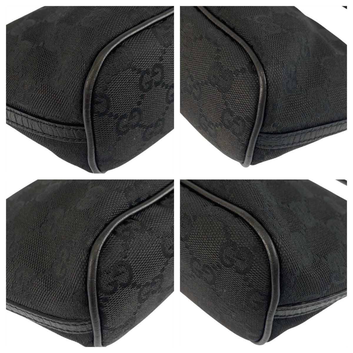 GUCCI Handbag 07198 GG canvas Black SilverMetal
