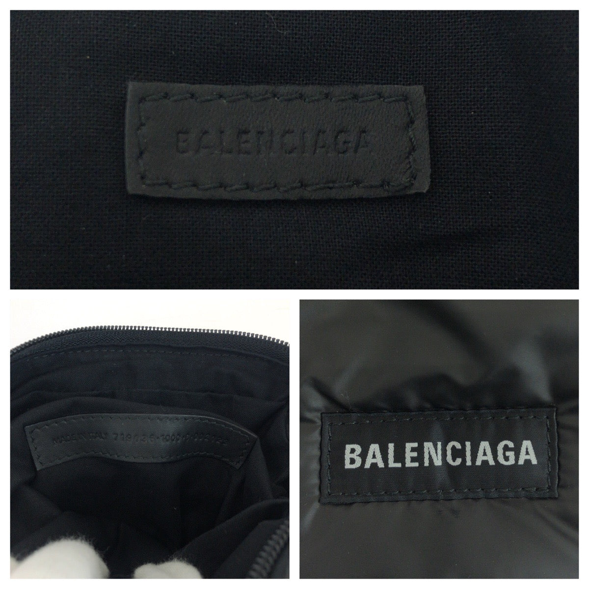 BALENCIAGA Shoulder Bag 719036 1000 Nylon Black Black Metal Shoulder Bag pochette logo mens