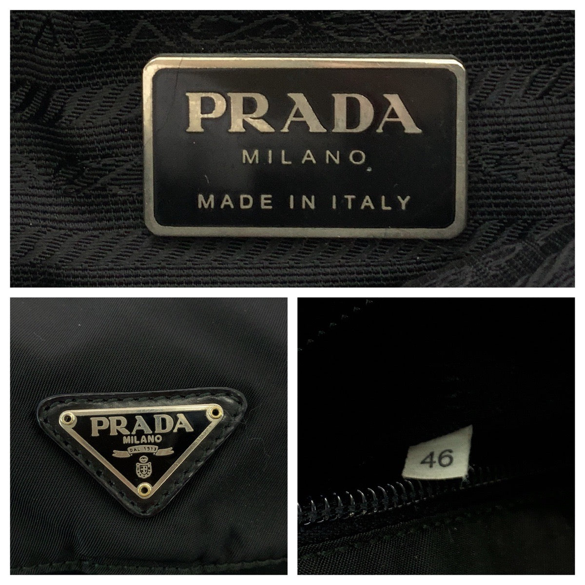 PRADA Shoulder Bag BT8994 Nylon Black SilverMetal Shoulder Bag pochette Test Triangle With logo mens
