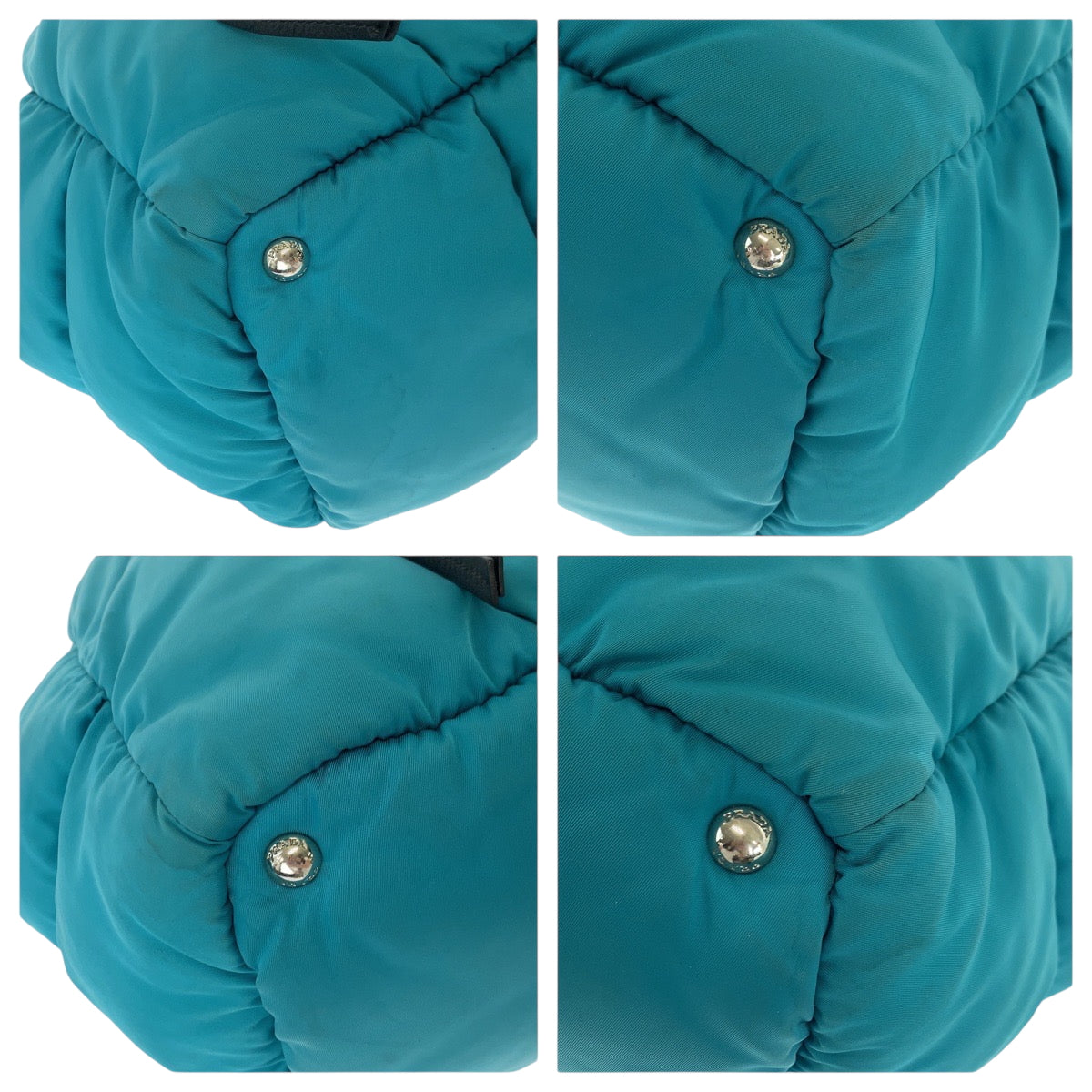PRADA Shoulder Bag BN2635 Nylon Turquoise Black SilverMetal Test Bomber Triangle With logo
