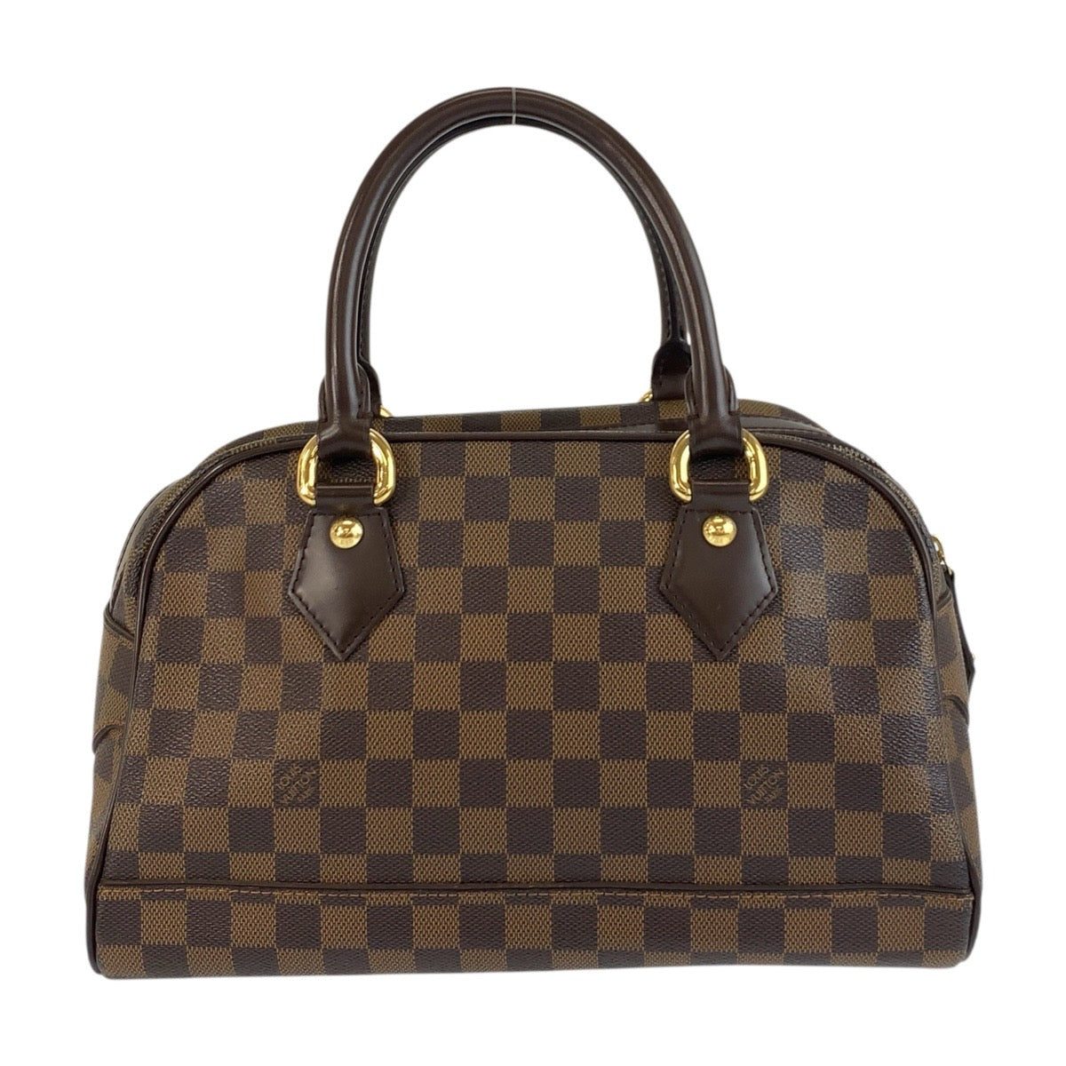 LOUIS VUITTON Handbag PVC Brown Gold Metal Damier Duomo