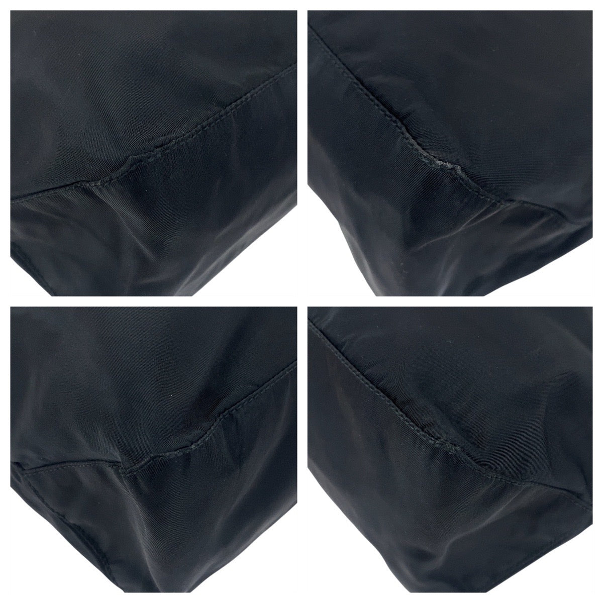 PRADA Tote Bag Nylon Black SilverMetal Tote Bag Shoulder Bag Test Triangle With logo Women