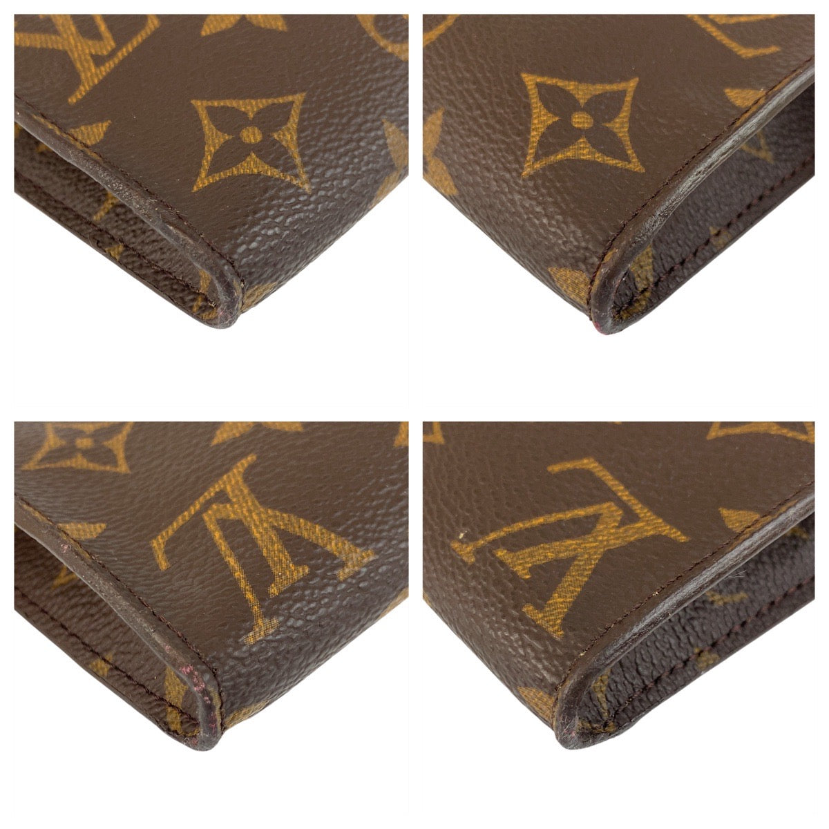 LOUIS VUITTON Pouch PVC Brown Gold Metal Pouch pouch Monogram Pochette Compact Tool Women