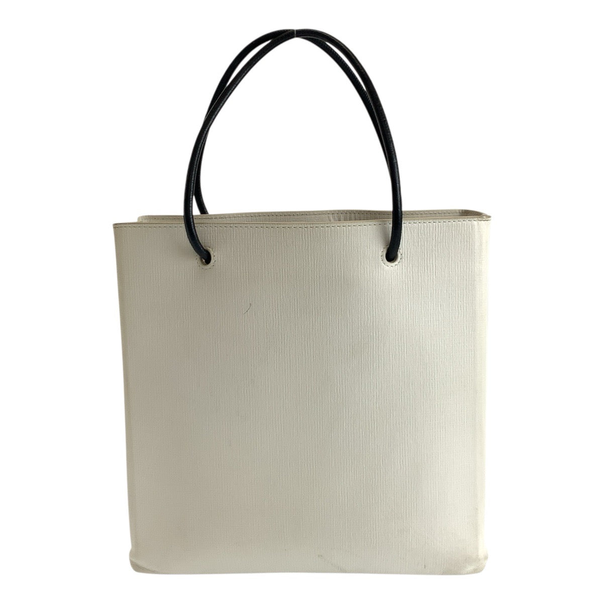 BALENCIAGA Tote Bag 491660?9060 leather White Black SilverMetal logo