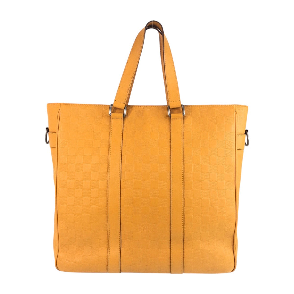 LOUIS VUITTON Tote Bag leather Solar SilverMetal Damier Anfini