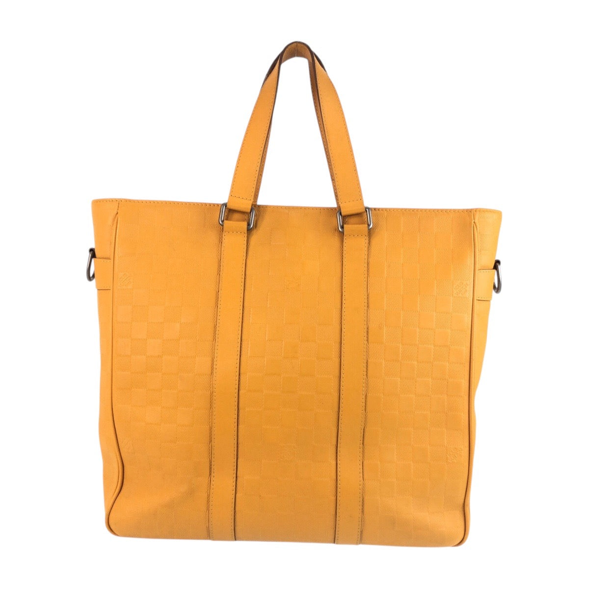 LOUIS VUITTON Tote Bag leather Solar SilverMetal Damier Anfini