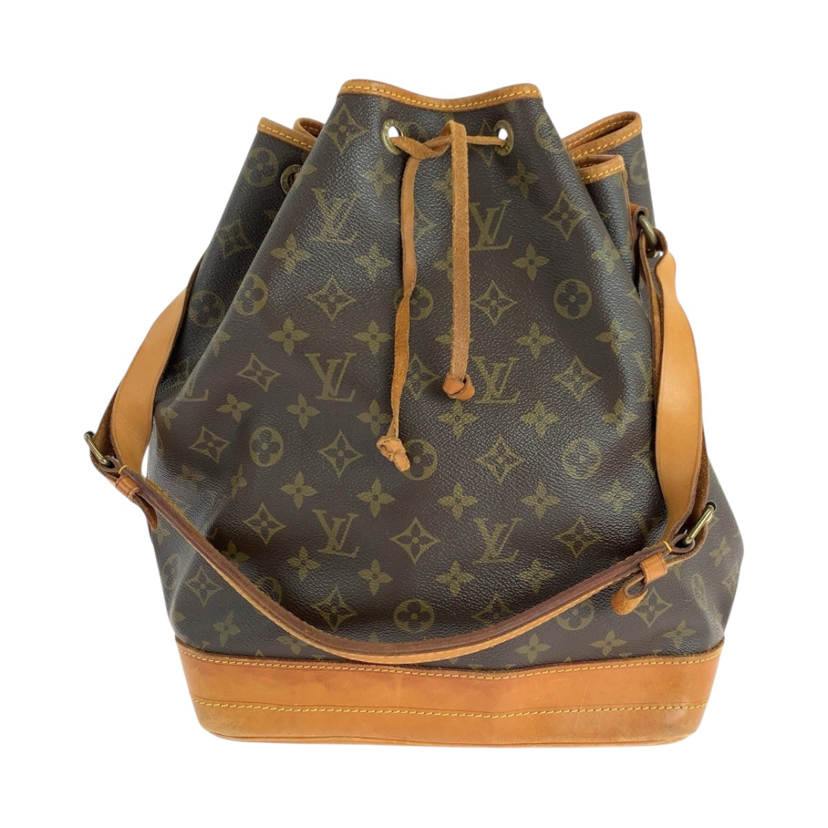 LOUIS VUITTON Shoulder Bag PVC Brown Gold Metal Monogram Noe