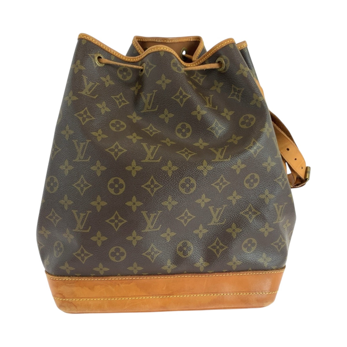 LOUIS VUITTON Shoulder Bag PVC Brown Gold Metal Monogram Noe