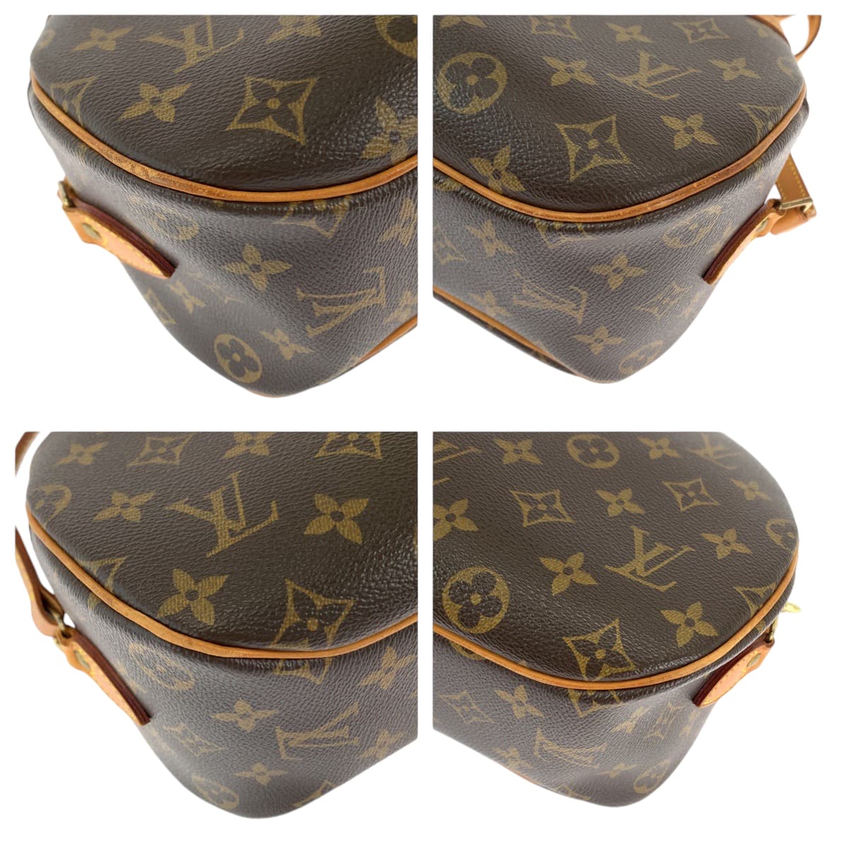 LOUIS VUITTON Shoulder Bag PVC Brown Gold Metal Monogram Blois