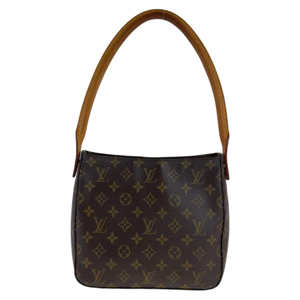 LOUIS VUITTON Shoulder Bag PVC Brown Gold Metal Monogram LoopingMM
