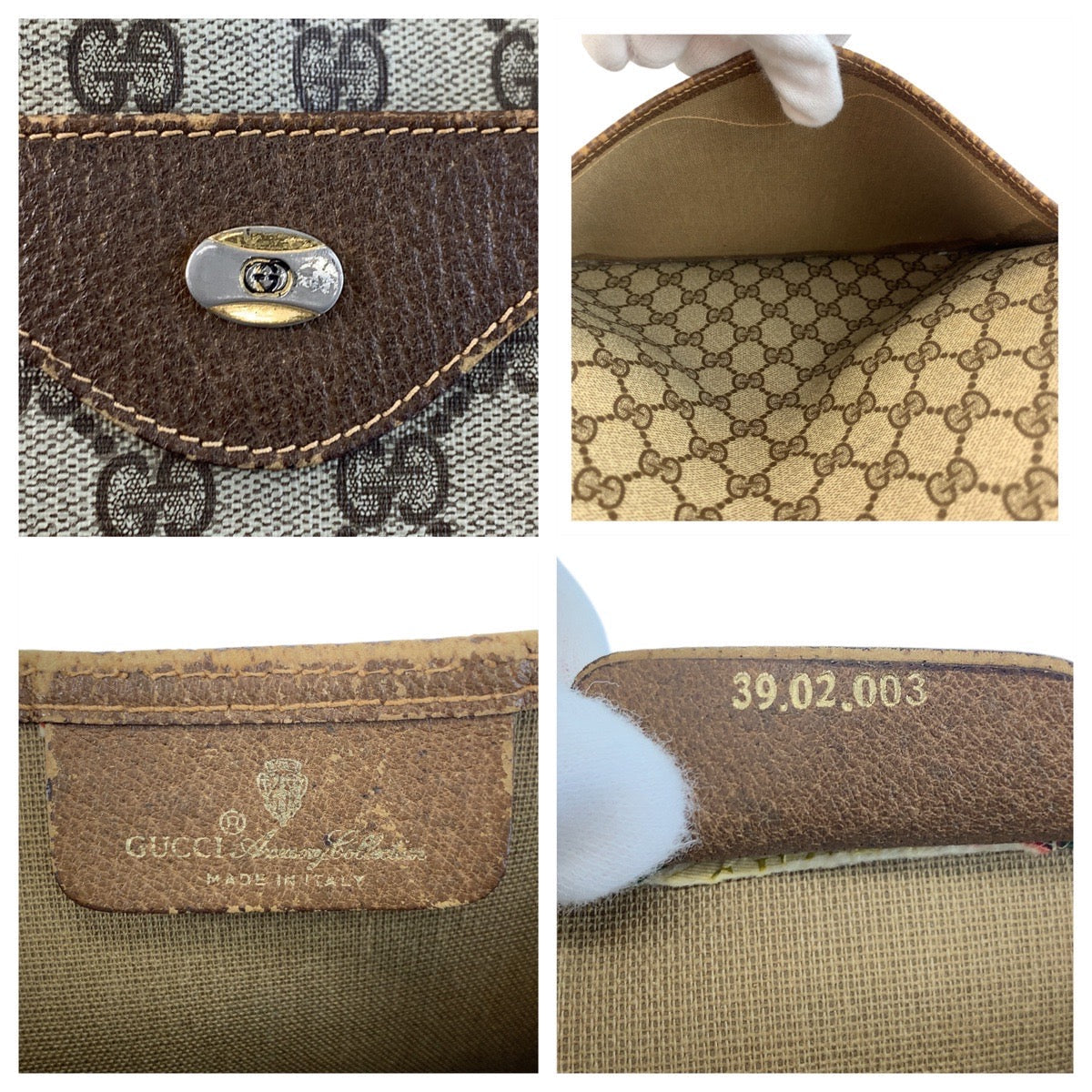 GUCCI Tote Bag 39 02003 GG Supreme Canvas beige Sherry Line Old Gucci