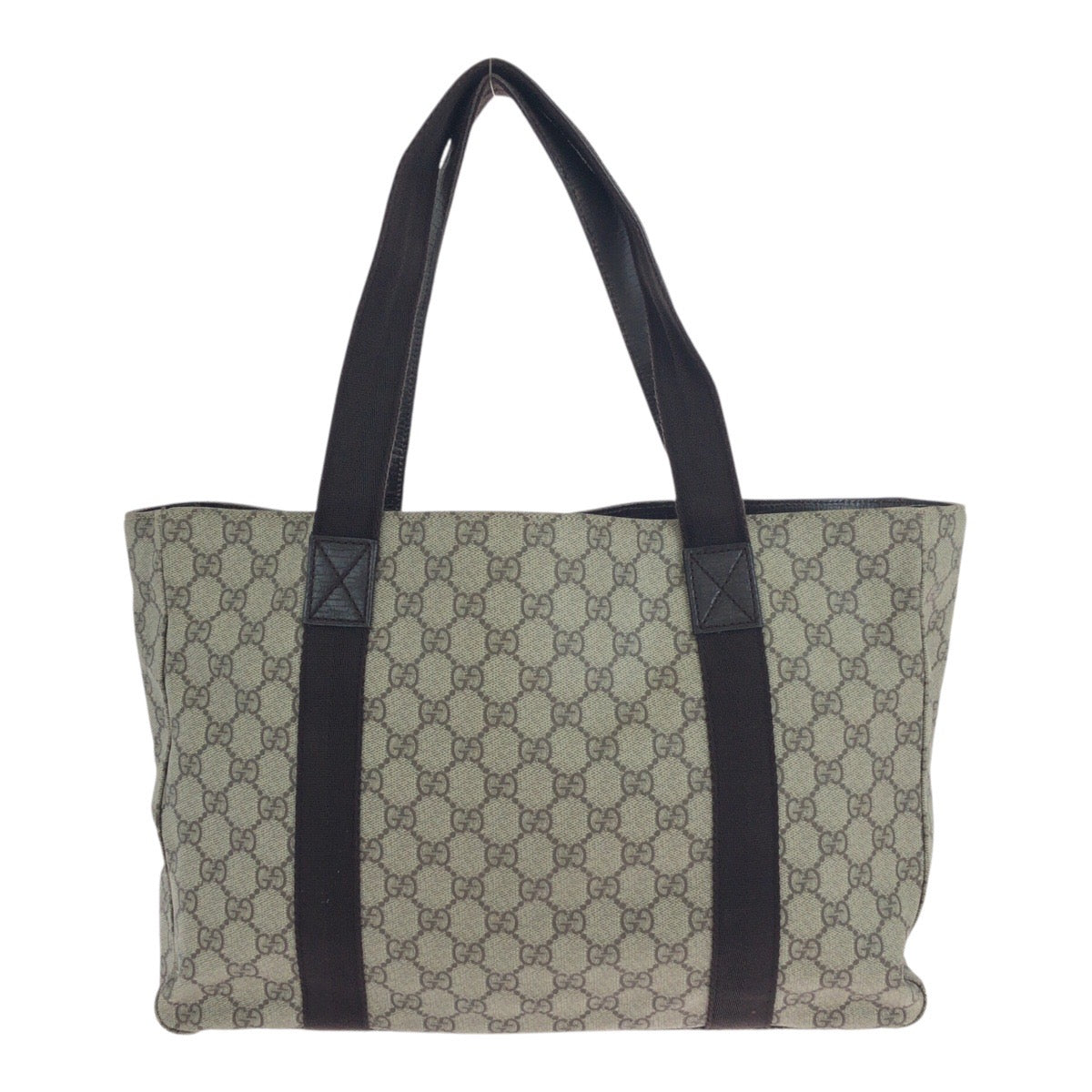 GUCCI Tote Bag 141624 GG Supreme Canvas Beige dark brown