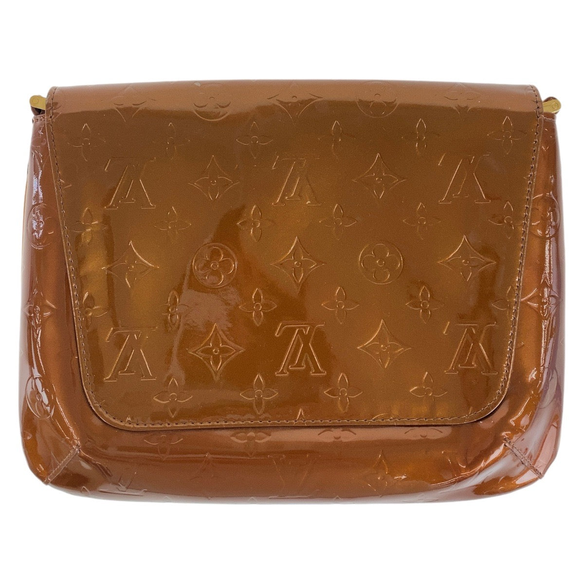 LOUIS VUITTON Shoulder Bag enamel Bronze Brown GoldMetal Vernis Thompson Street
