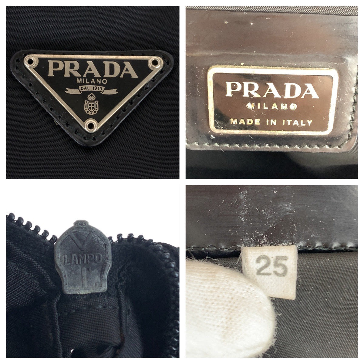 PRADA Shoulder Bag Nylon black Test Triangle With logo