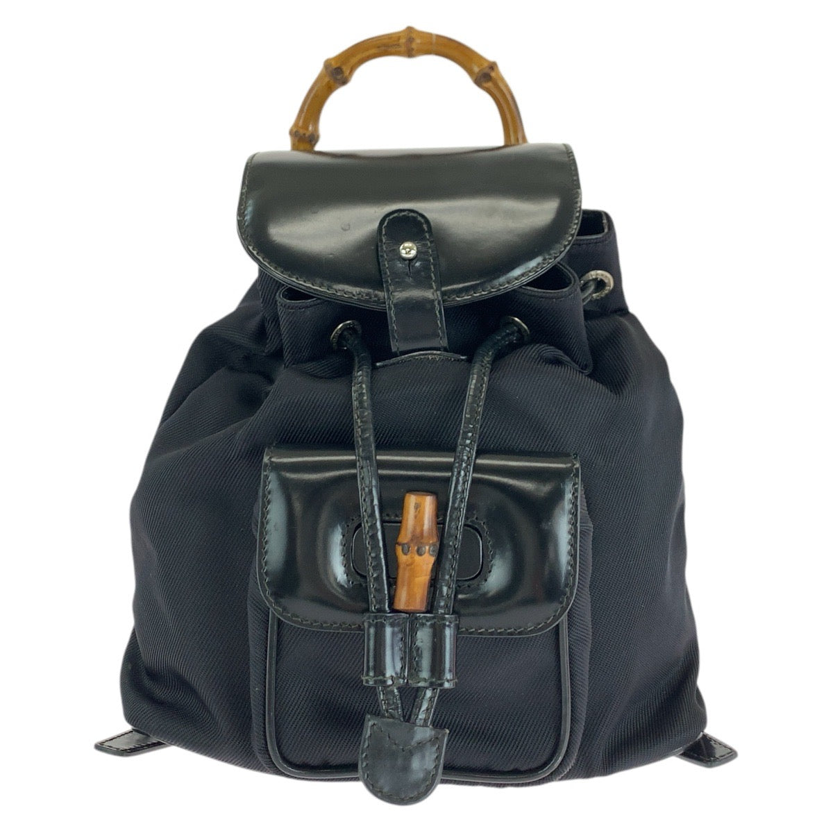 GUCCI Backpack 003 1998 0030 leather Black SilverMetal Bamboo
