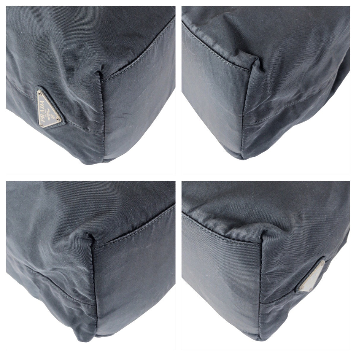PRADA Tote Bag Nylon Black black Test Triangle With logo