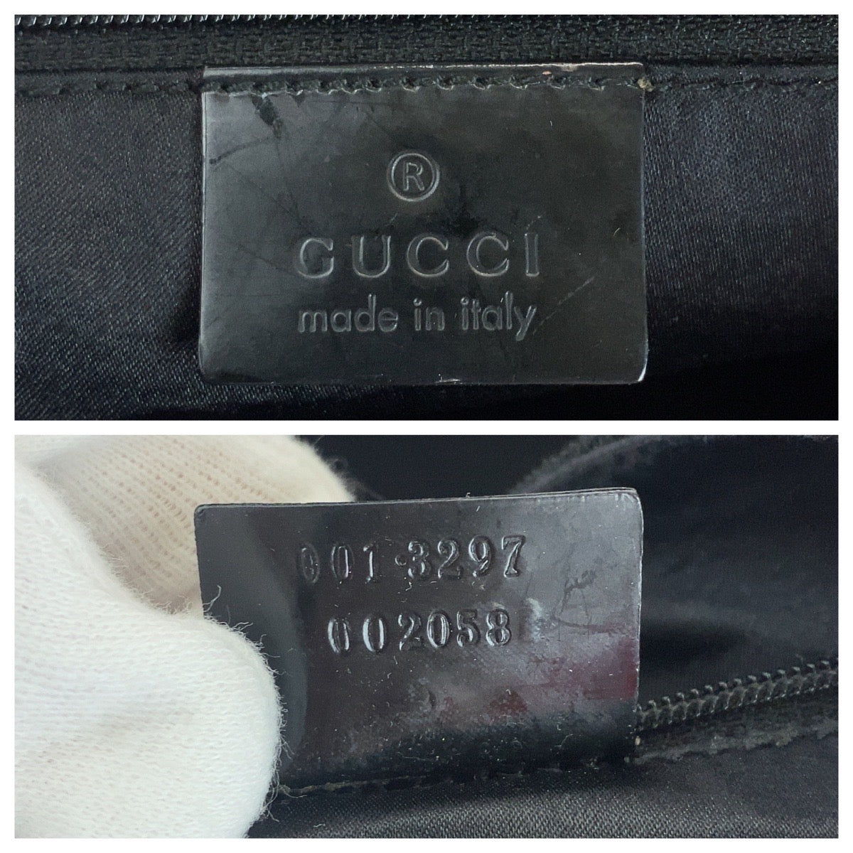 GUCCI Shoulder Bag 001 3297 canvas Black SilverMetal Hobo