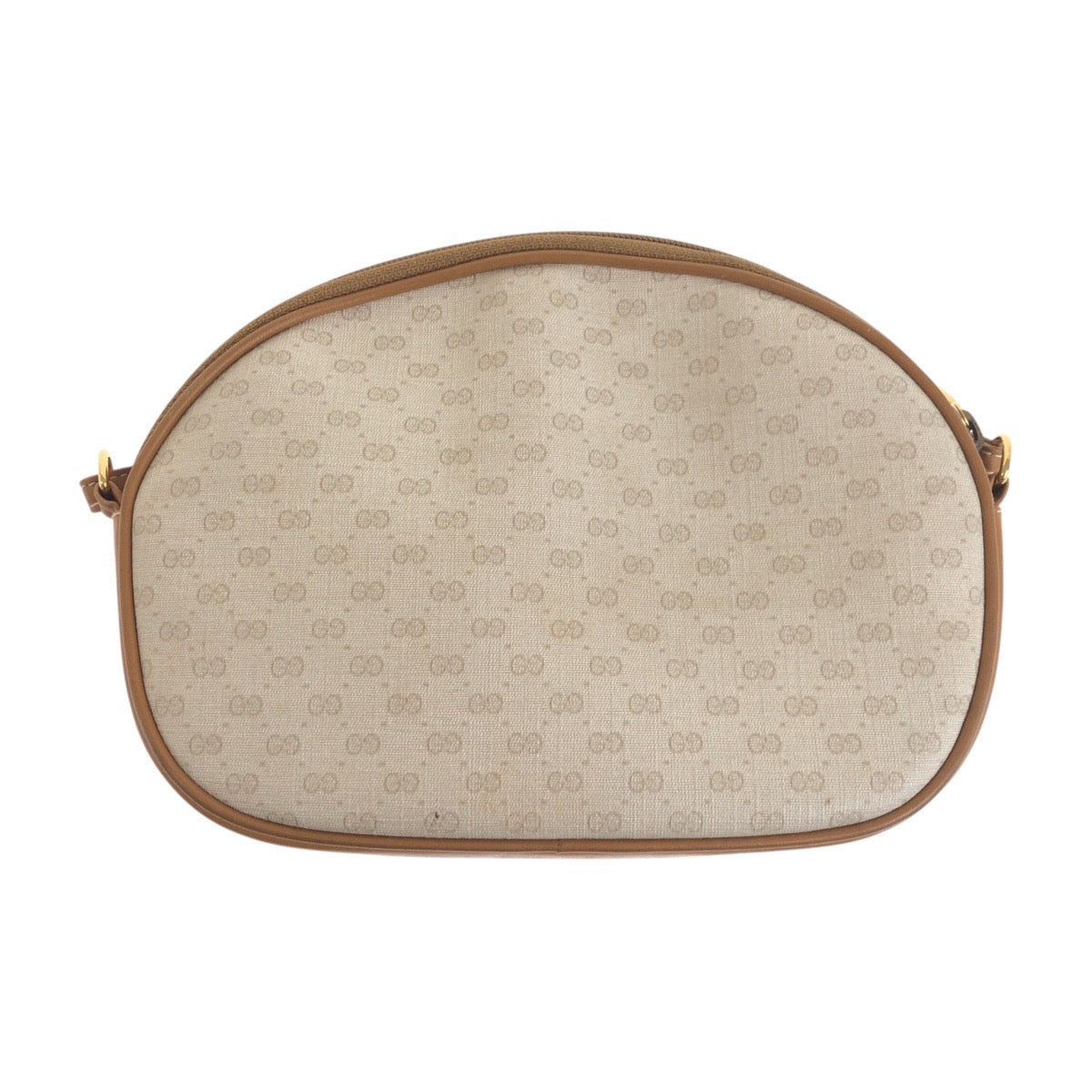 GUCCI Shoulder Bag 007 89 0094 PVC Beige Brown Gold Metal Old Gucci