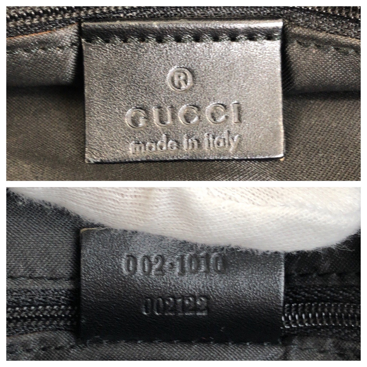 GUCCI Tote Bag 002 »1010 GG canvas Black Silver Bamboo