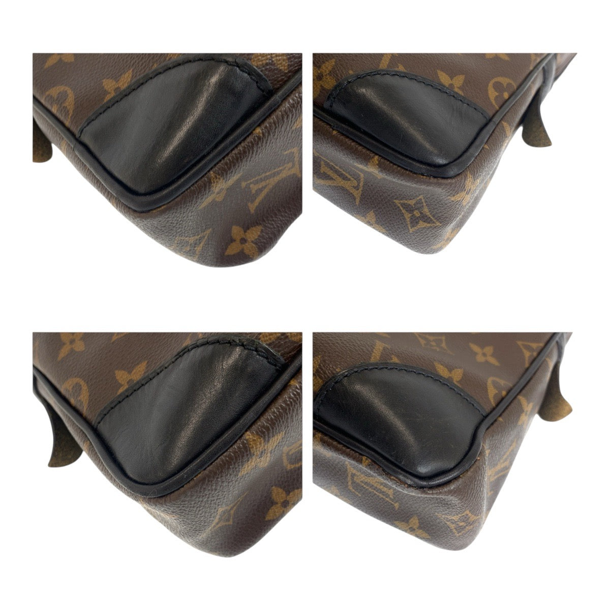 LOUIS VUITTON Business bag PVC Brown Black SilverMetal Monogram Macasa Port Documan Voyajaj