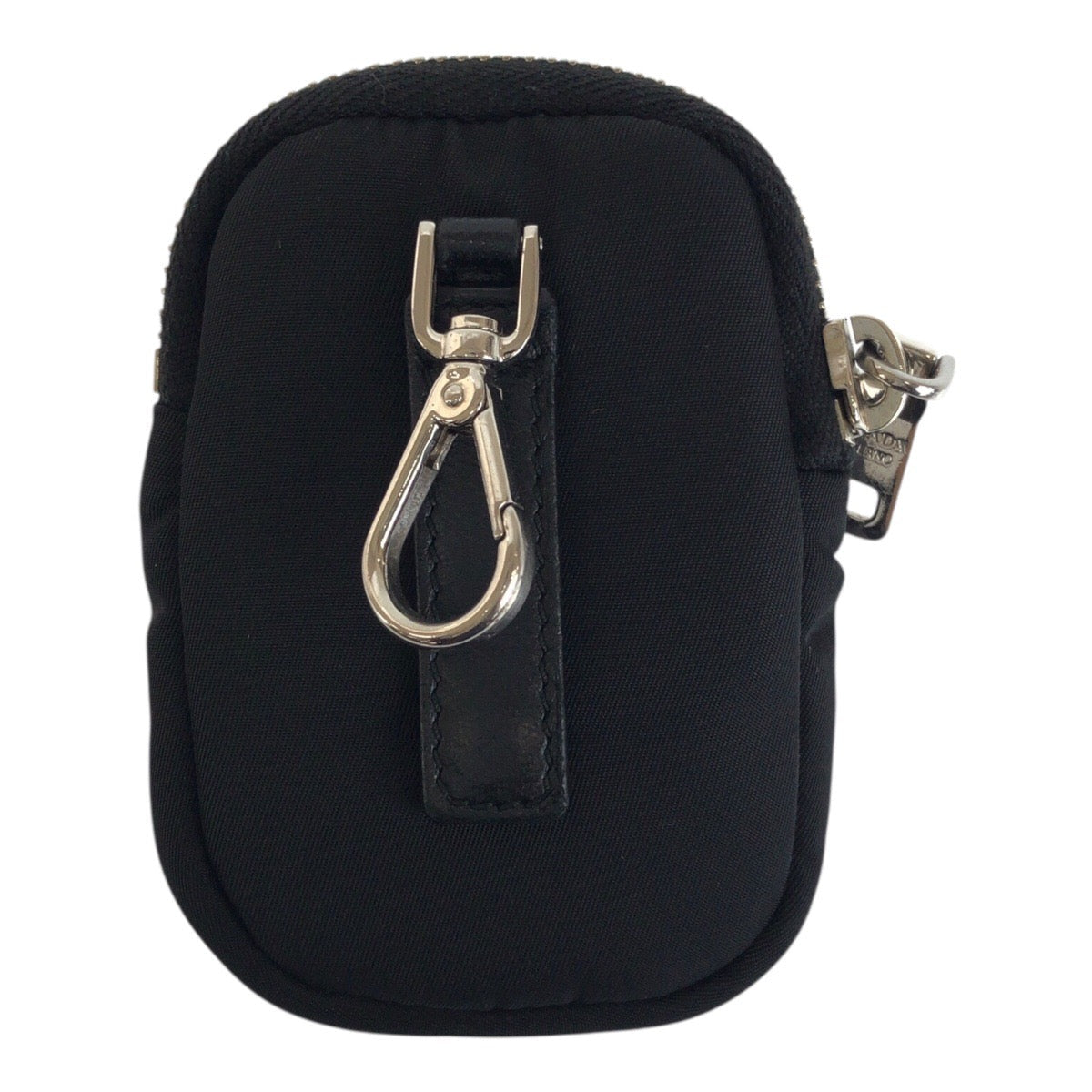 PRADA Pouch Nylon Black Silver Test Triangle With logo