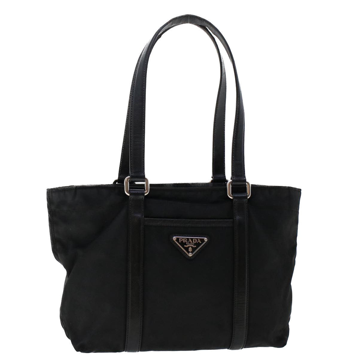 PRADA Tote Bag Nylon Black Auth
