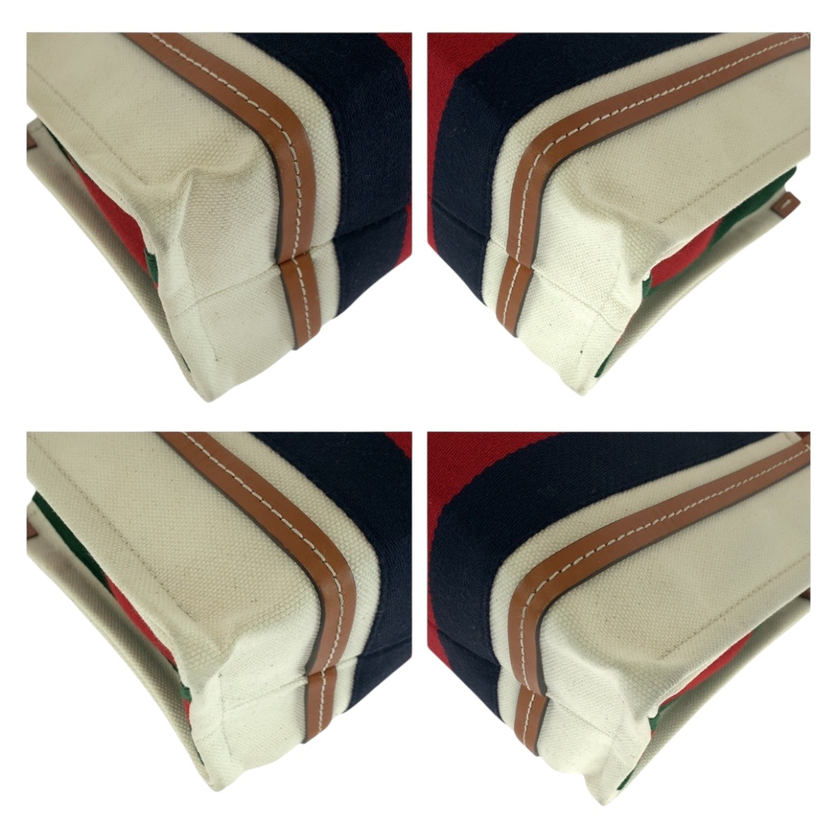 GUCCI Shoulder Bag canvas White Brown Gold Interlocking
