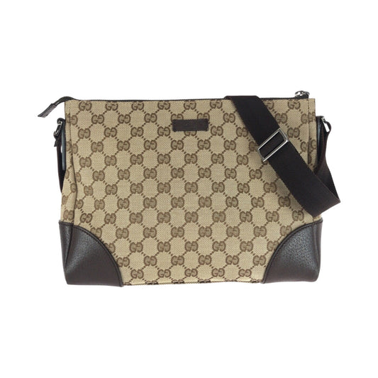 GUCCI Shoulder Bag 114273 GG canvas Beige Brown SilverMetal