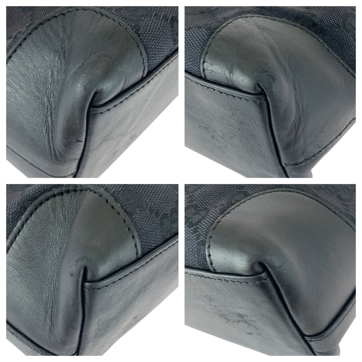 GUCCI Tote Bag 002 1119 GG canvas black